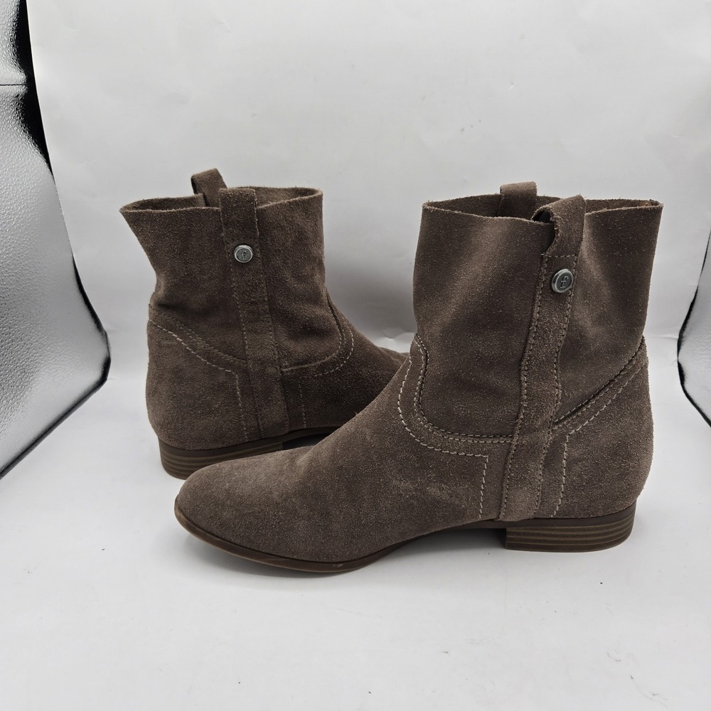 Frye & Co Sarah Shortie Ankle Booties Brown Soft Suede Pull On Womens Size 8.5M - Picture 7 of 10